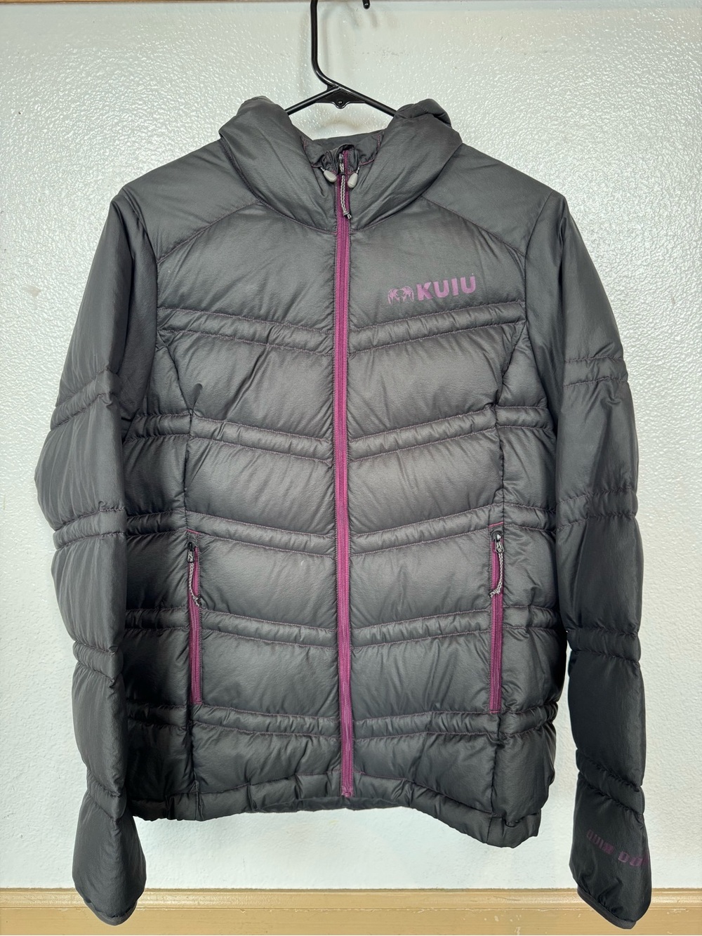 KUIU Black Jacket with Plum Stitching
